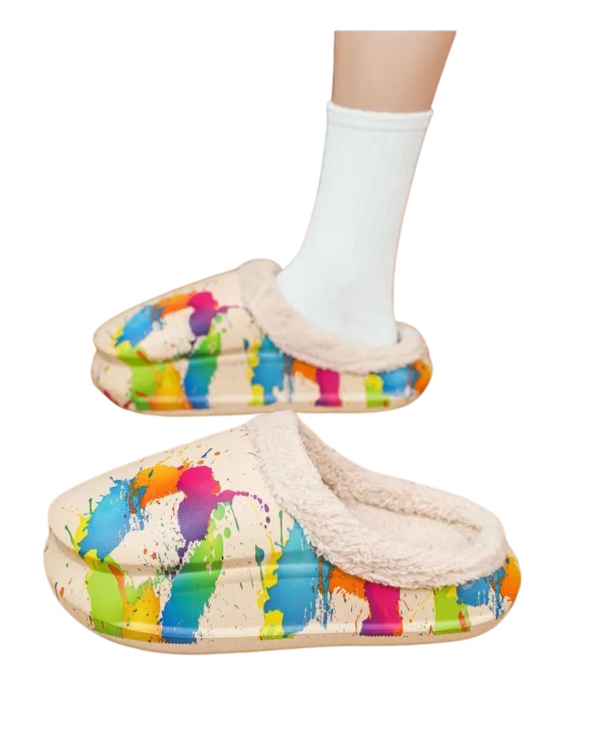 Indoor Cotton Slippers Rainbow
