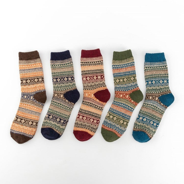 Gestreifte Wollsocken – Komfort und Stil für warme Füße