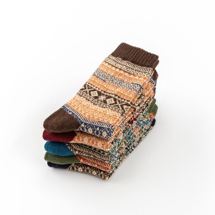 Gestreifte Wollsocken – Komfort und Stil für warme Füße
