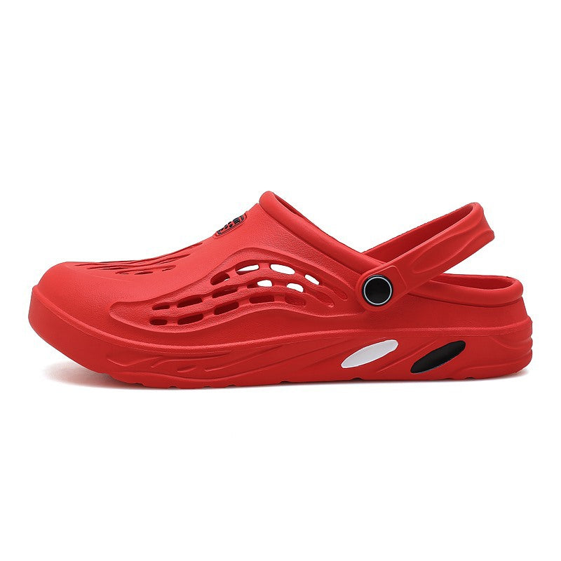 Beach sandals, summer footwear, breathable sandals, stylish beach shoes, chic summer sandals, red slippers