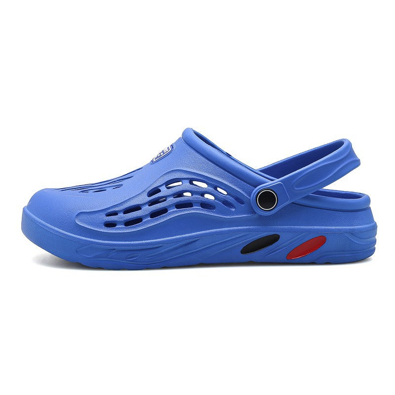Beach sandals, summer footwear, breathable sandals, stylish beach shoes, chic summer sandals, blue slippers crocs