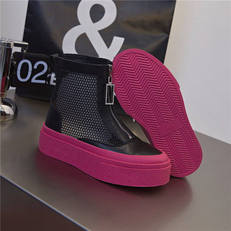Women's trendy round toe ankle boots