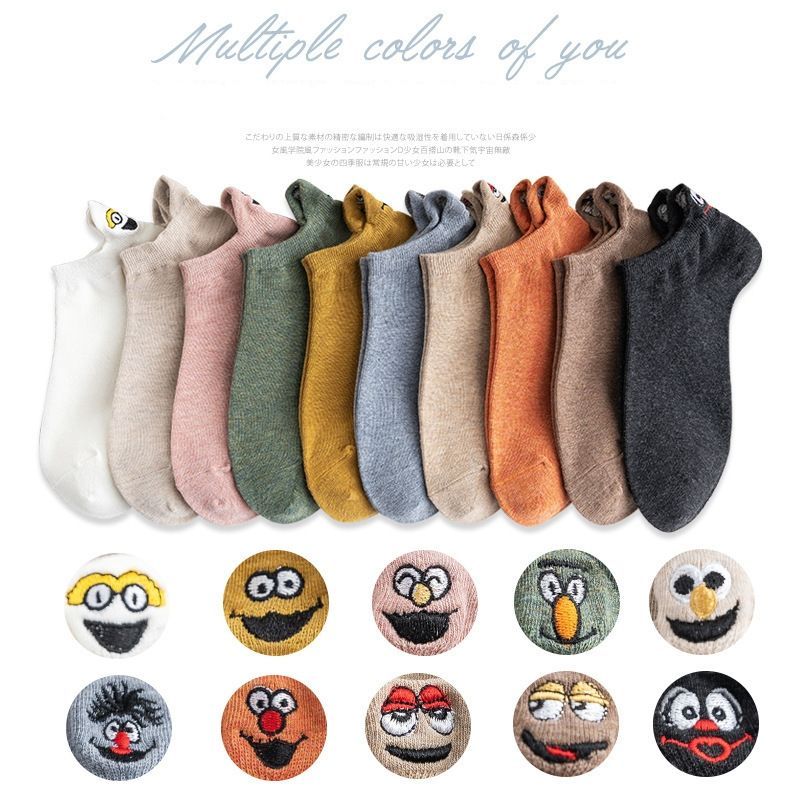 Cotton short ankle socks cartoon