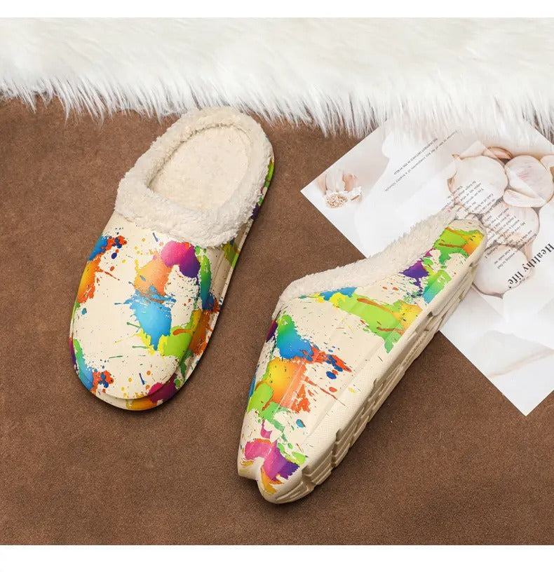 Indoor Cotton Slippers Rainbow