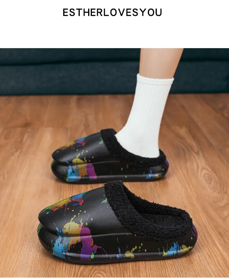 Indoor Cotton Slippers Rainbow