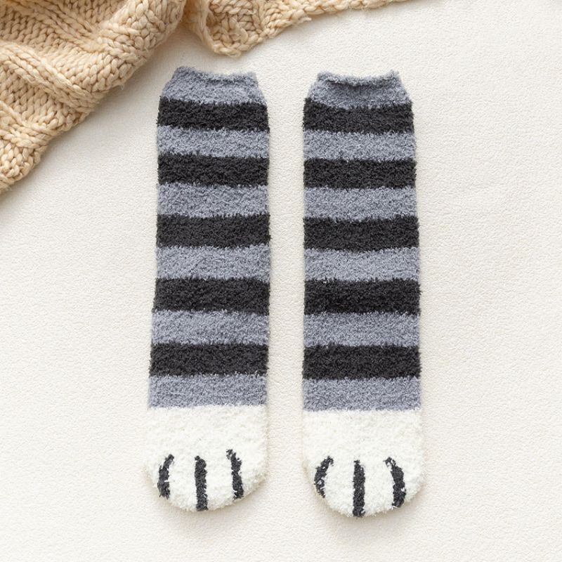 Cat Claw Coral Plush Socks