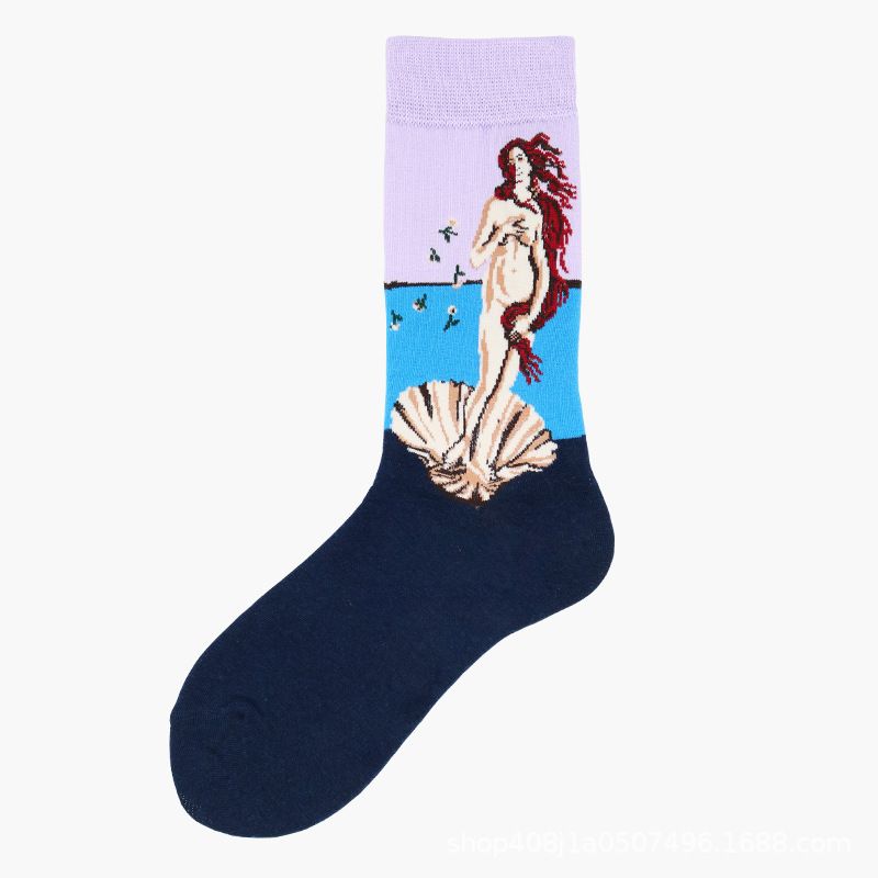 peinture personnalisée, chaussettes artistiques, dessin sur chaussettes, chaussettes uniques, art portable, venus
