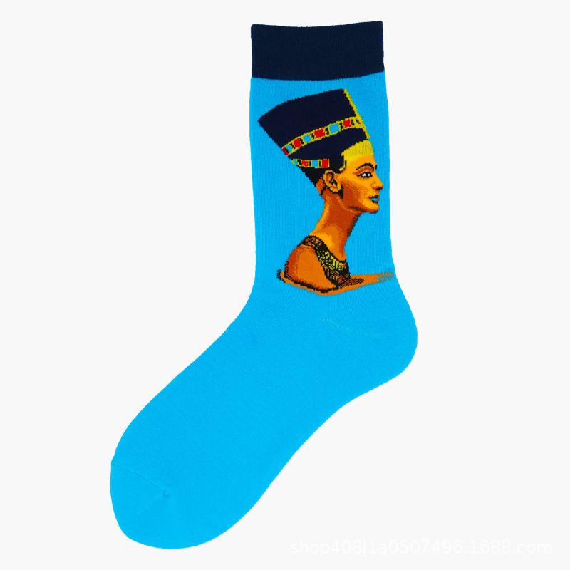 peinture personnalisée, chaussettes artistiques, dessin sur chaussettes, chaussettes uniques, art portable, egypte, pharaon,