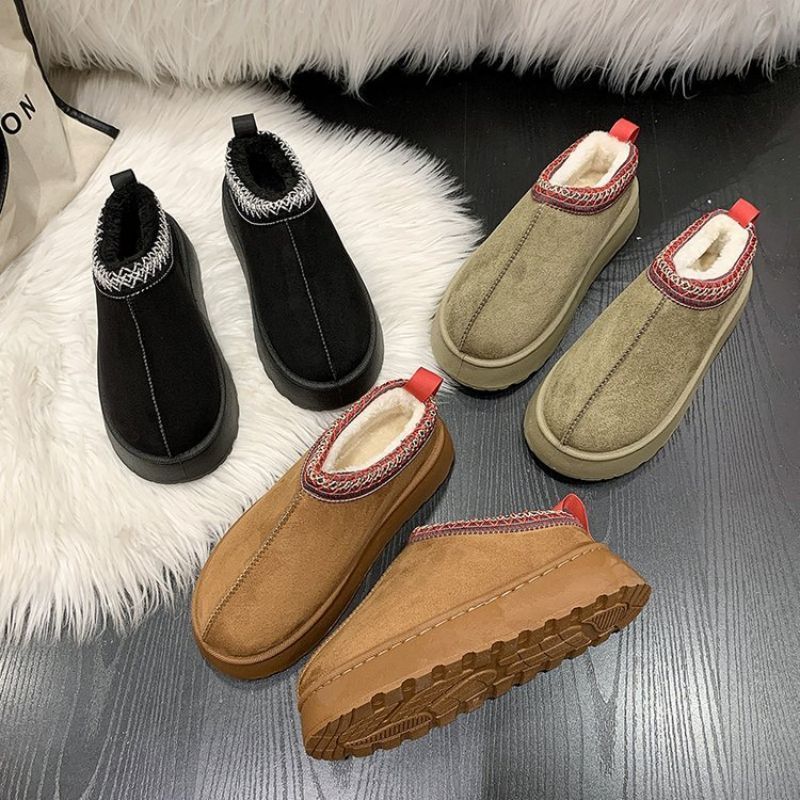 Woven Thick Soled Snow Boots