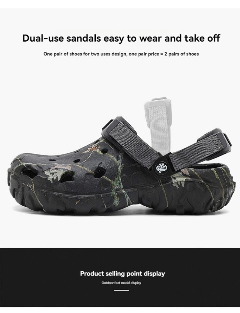 Hole Shoes Men-Crocs black and white