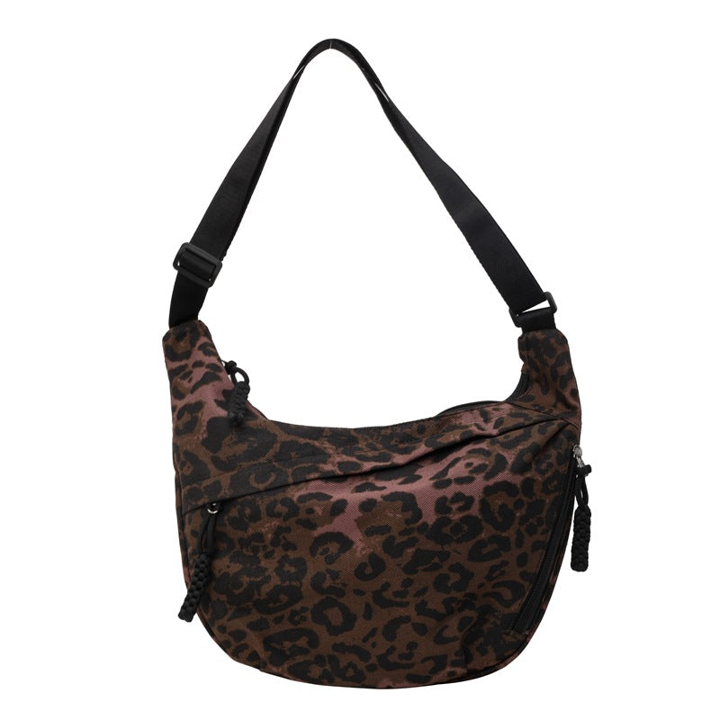 Leopard-Print Canvas Commuter Bag