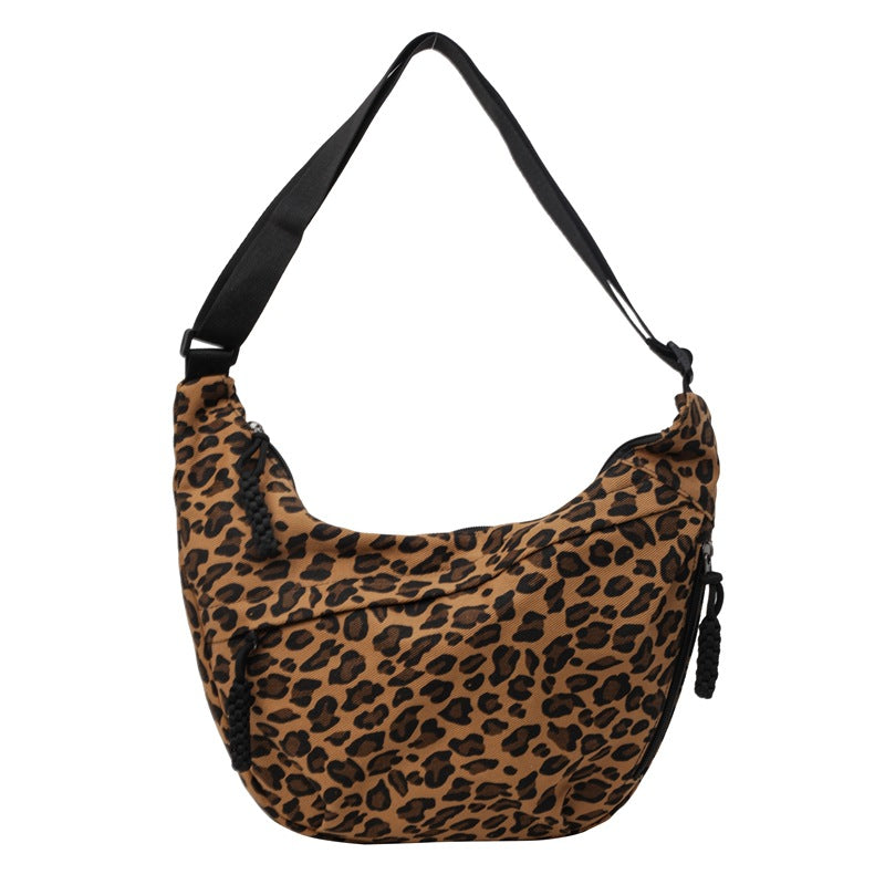 Leopard-Print Canvas Commuter Bag