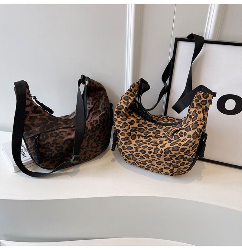 Leopard-Print Canvas Commuter Bag
