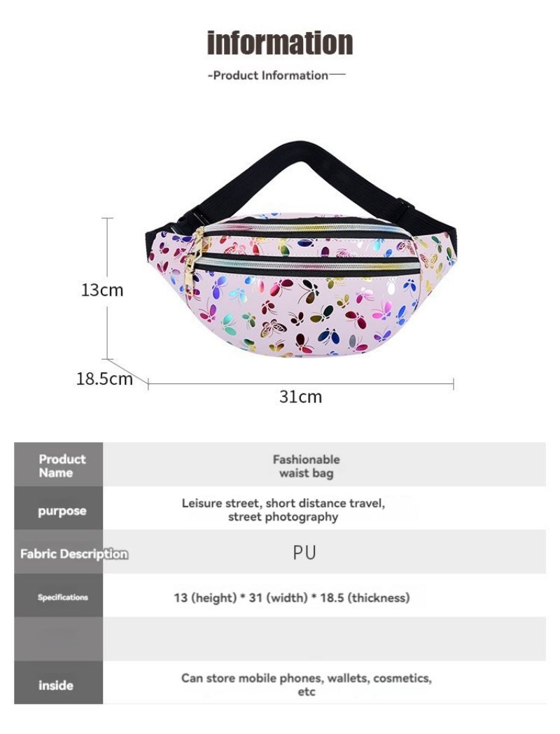 Colorful Double Zip Waist Bag