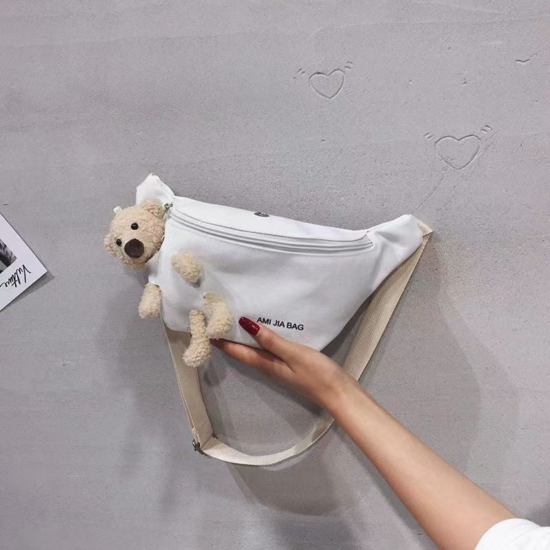All-match Canvas Bag Teddy bear