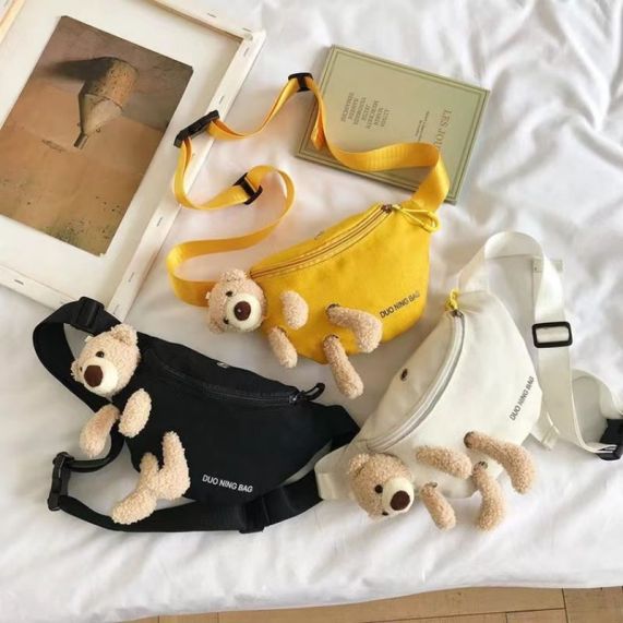 All-match Canvas Bag Teddy bear