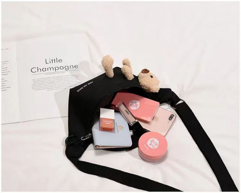 All-match Canvas Bag Teddy bear
