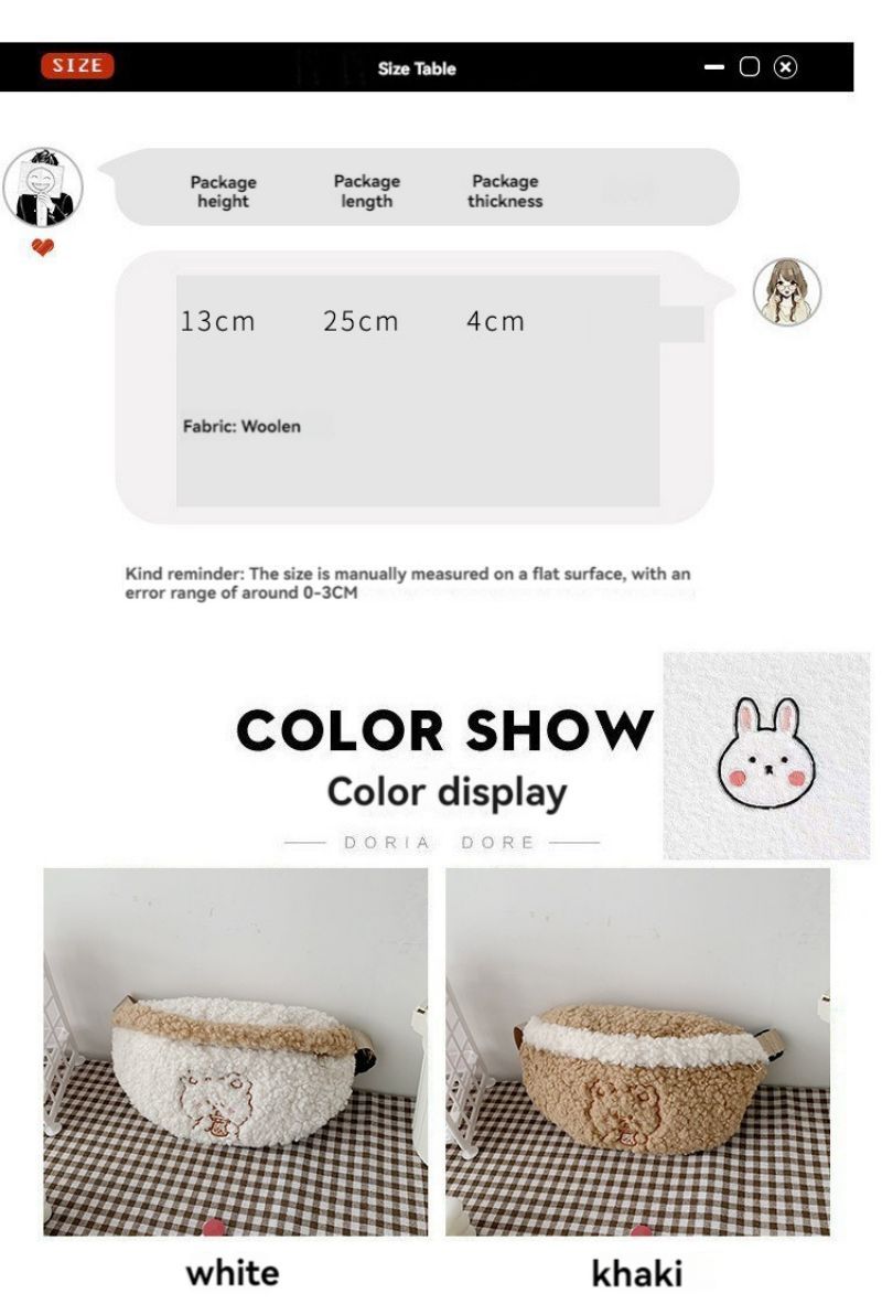 Shoulder Chest Bag -Teddy bear