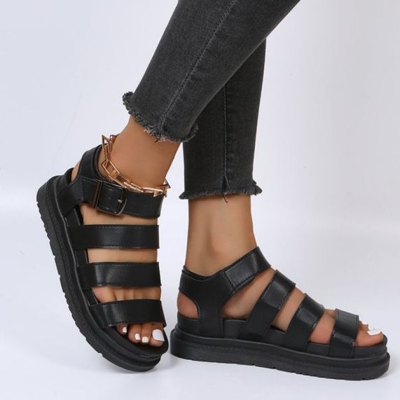 Thick Bottom Buckle Slippers Gladiator for women
