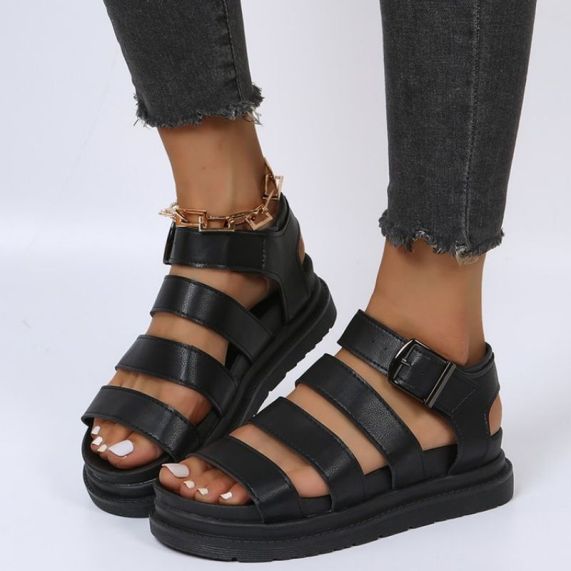 Thick Bottom Buckle Slippers Gladiator for women