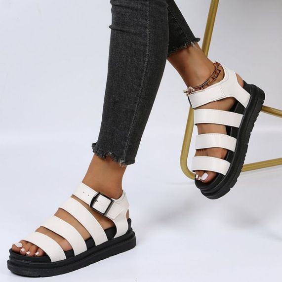 Thick Bottom Buckle Slippers Gladiator for women