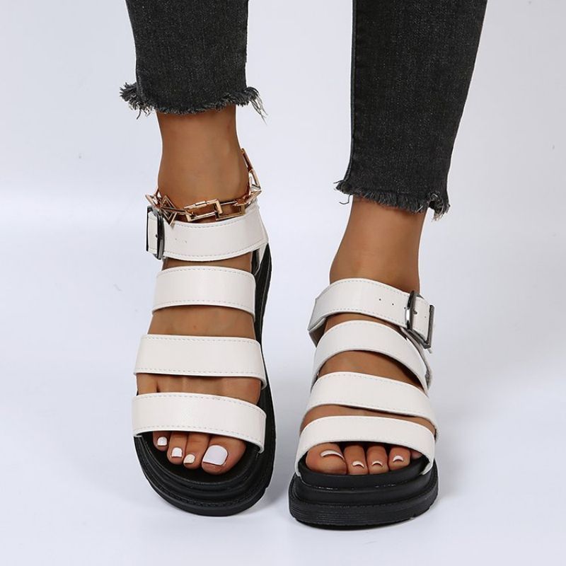 Thick Bottom Buckle Slippers Gladiator for women