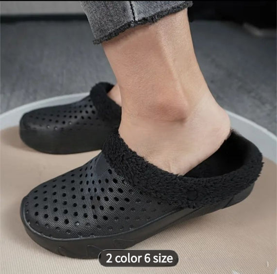 Non-slip Hole Cotton Slippers Crocs