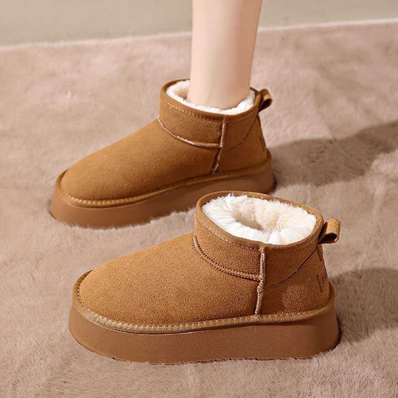 Autumn and Winter Platform Fleece-Lined Snow Boots