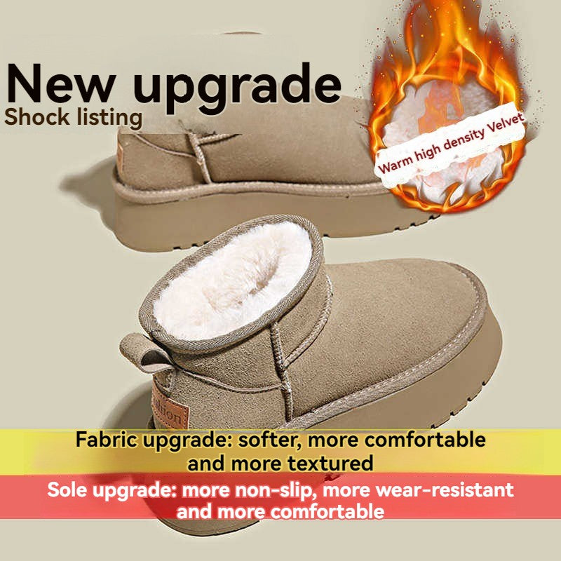 Autumn and Winter Platform Fleece-Lined Snow Boots