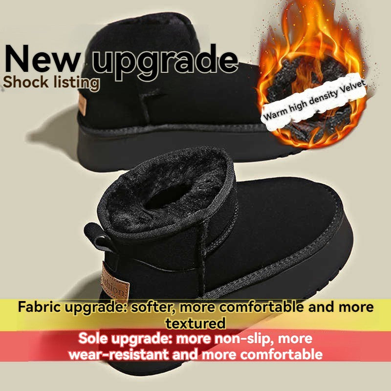 Autumn and Winter Platform Fleece-Lined Snow Boots