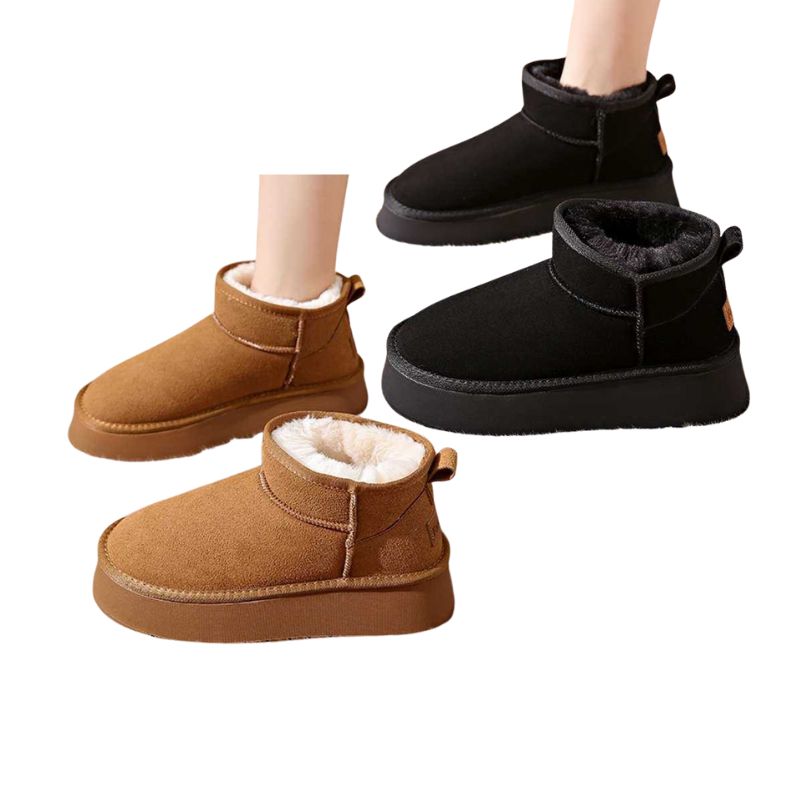 Autumn and Winter Platform Fleece-Lined Snow Boots