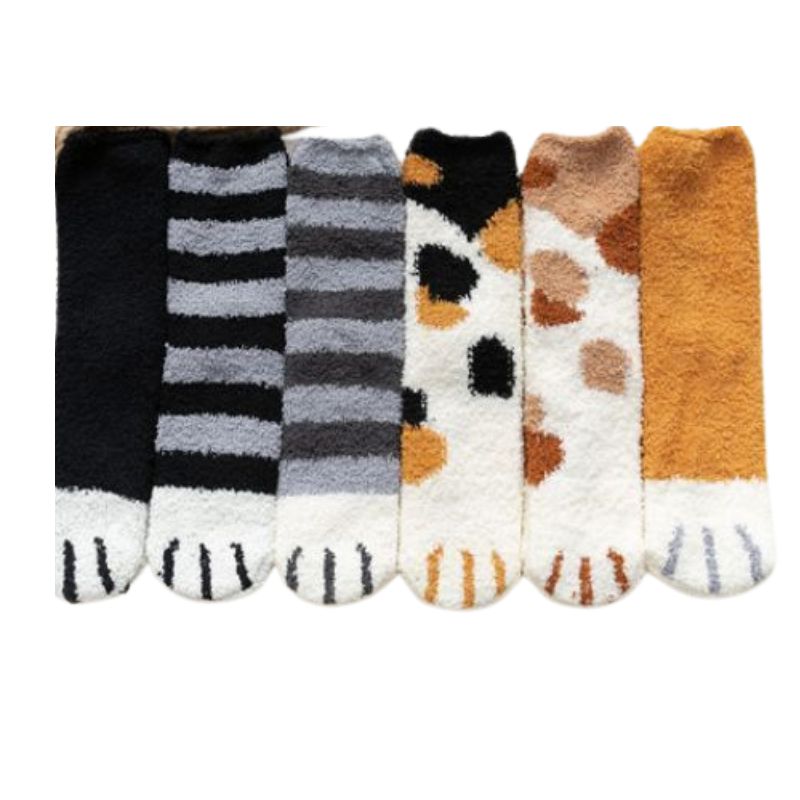 Cat Claw Coral Plush Socks - King Stone Brothers and Co™️