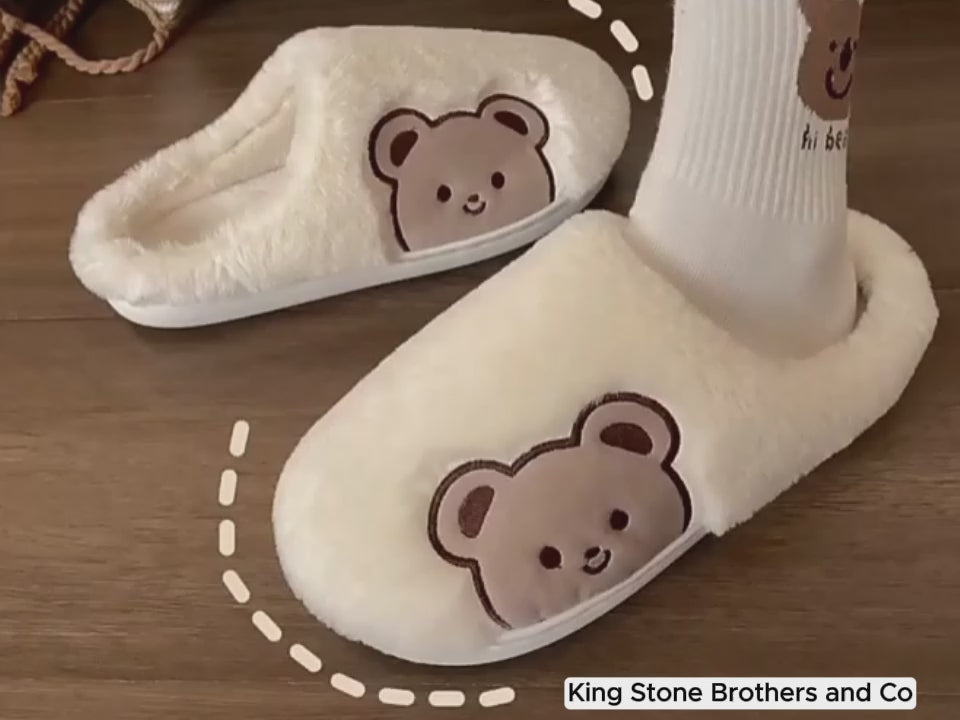 Slippers Teddy bear Cozy Footwear for Cold Days